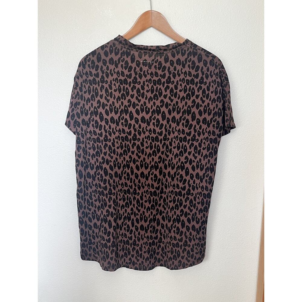 Olympia Activewear Cotton T Shirt Women’s Sz Medium Brown Animal Print Leopard - Picture 2 of 5